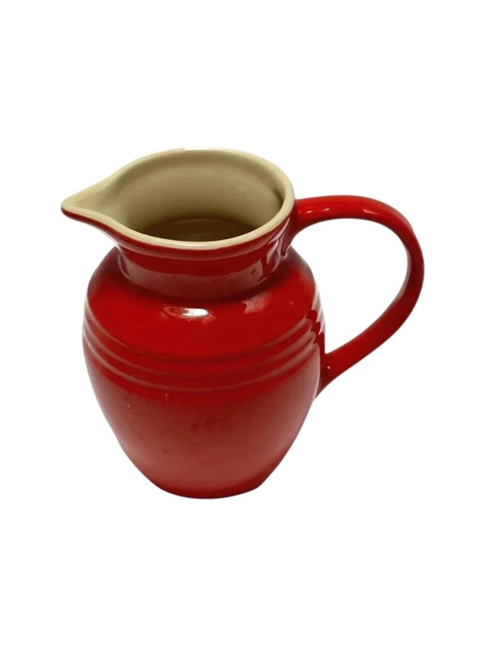 Le Crueset Milk Jug Stoneware Red Pottery 23 oz Ceramic 6‎ inch Tall Milk Cream